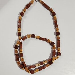Eclectic Boho Brown and Tan Beaded Necklace